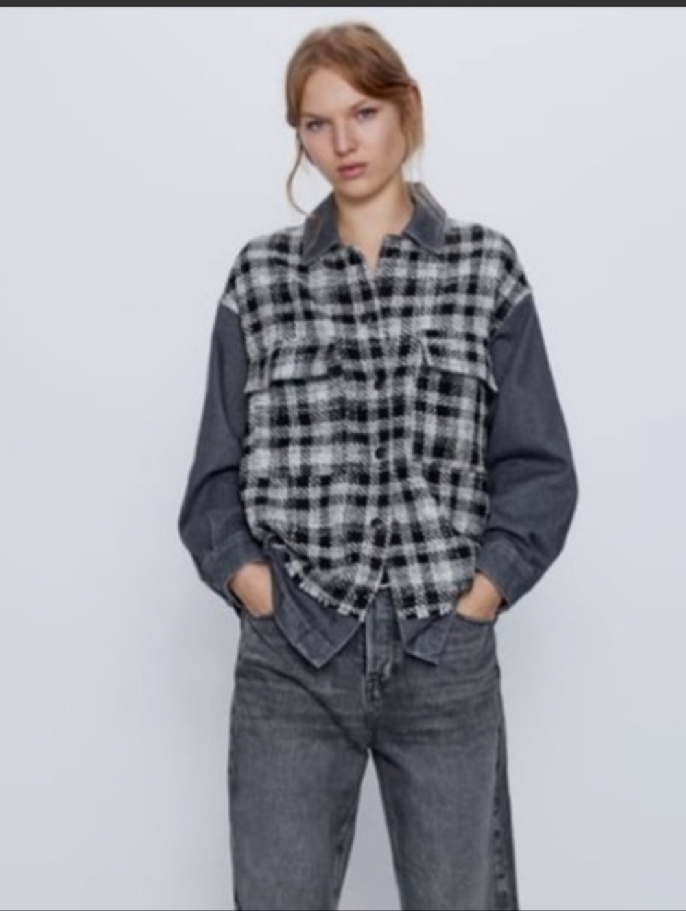 Zara Black and White Tweed Jacket